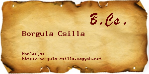 Borgula Csilla névjegykártya